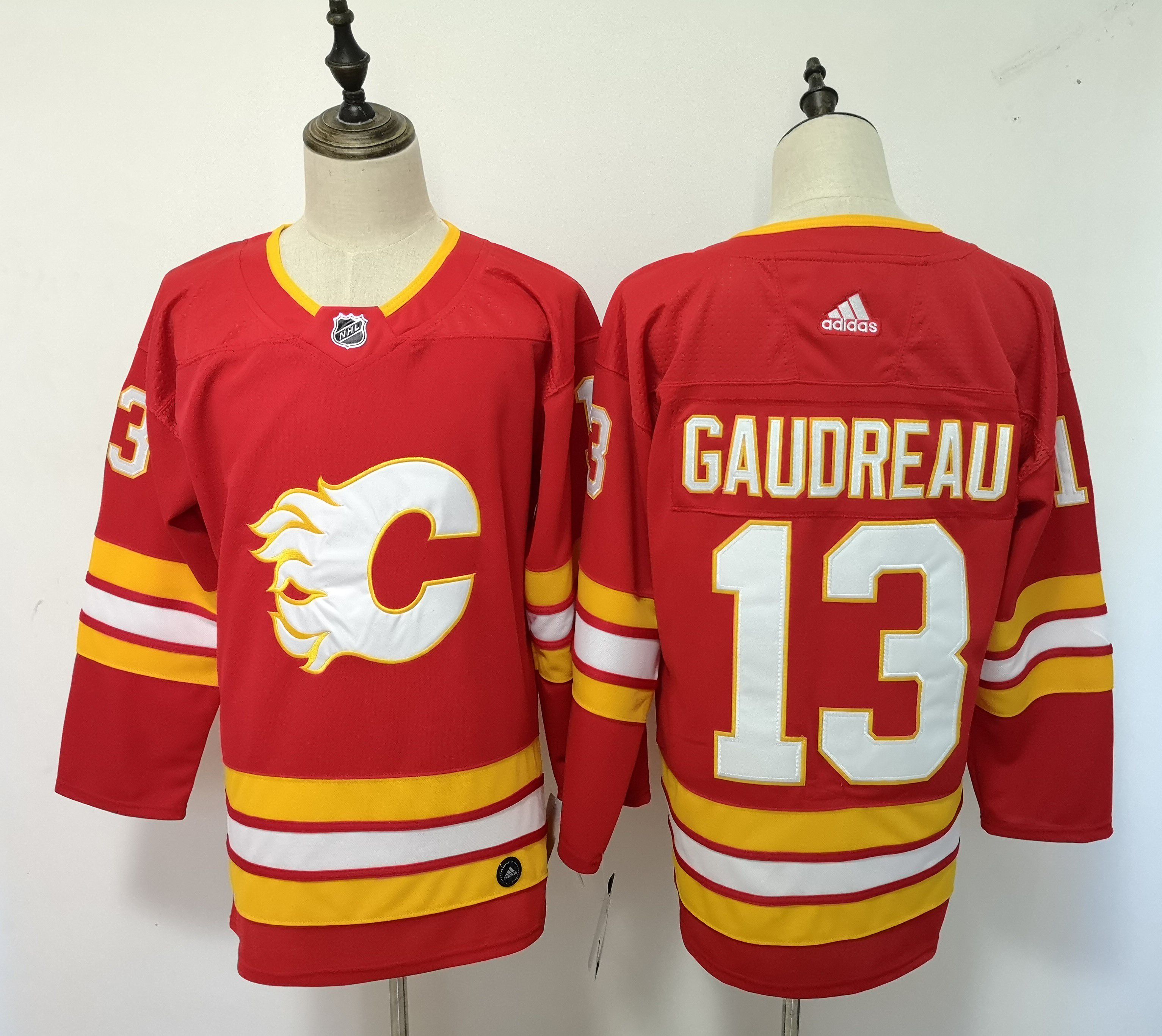Men Calgary Flames #13 Gaudreau Red Adidas Alternate Authentic Stitched NHL Jersey
